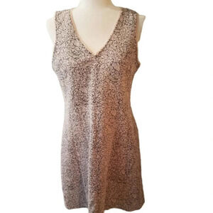 LOFT Petites Pink Black Jacquard Dress 10P